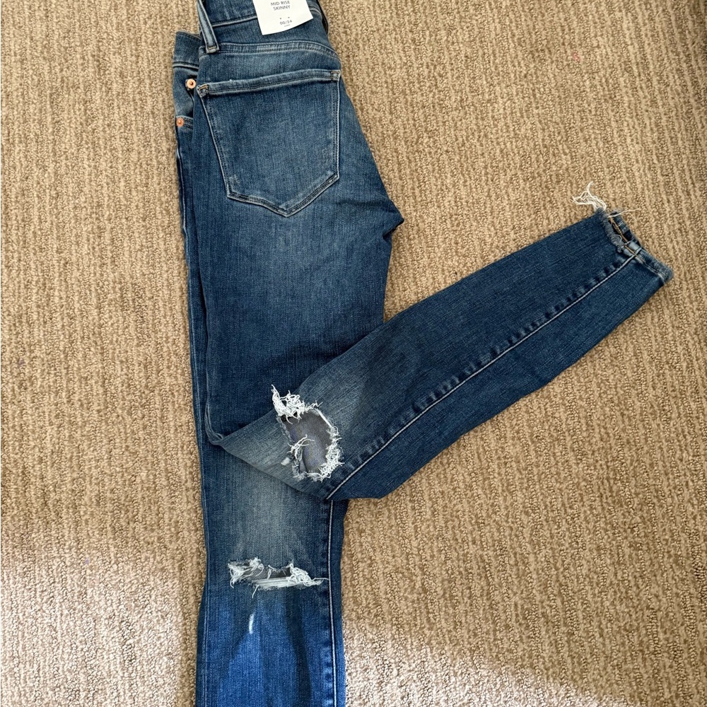 Lucky Brand Dark Blue Distressed Skinny Jeans